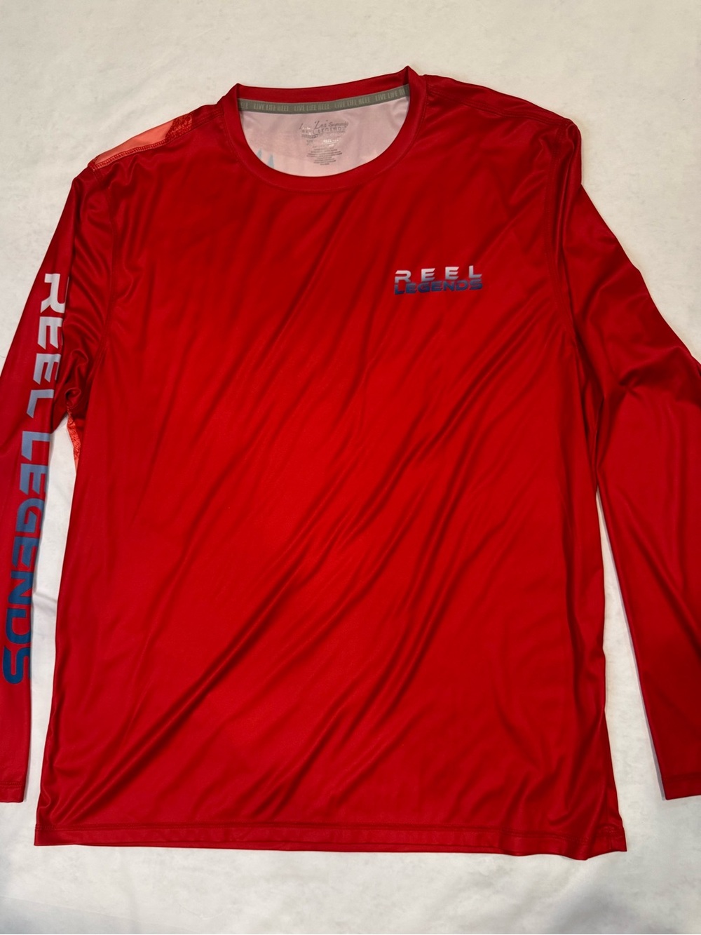Reel Legends Reel-Tec Men XL Bald Eagle American Flag Long Sleeve Fishing Shirt